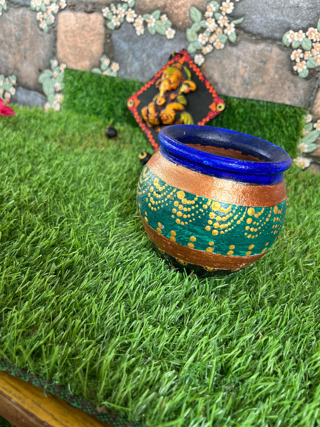 Festive Elegance Hand-Decorated Pot
