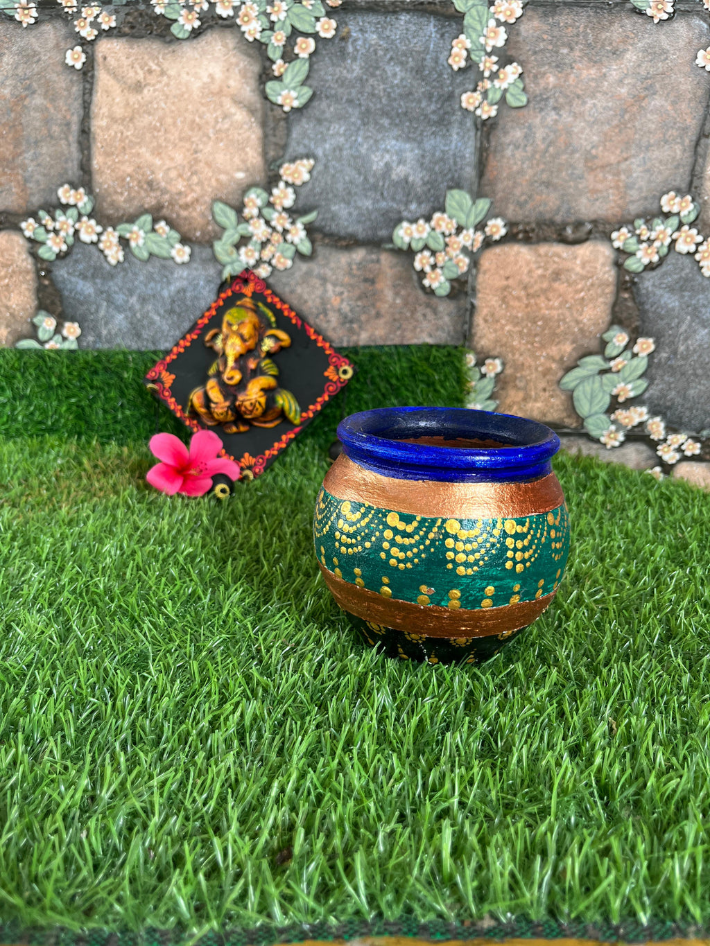 Festive Elegance Hand-Decorated Pot