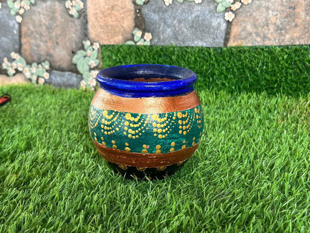 Festive Elegance Hand-Decorated Pot