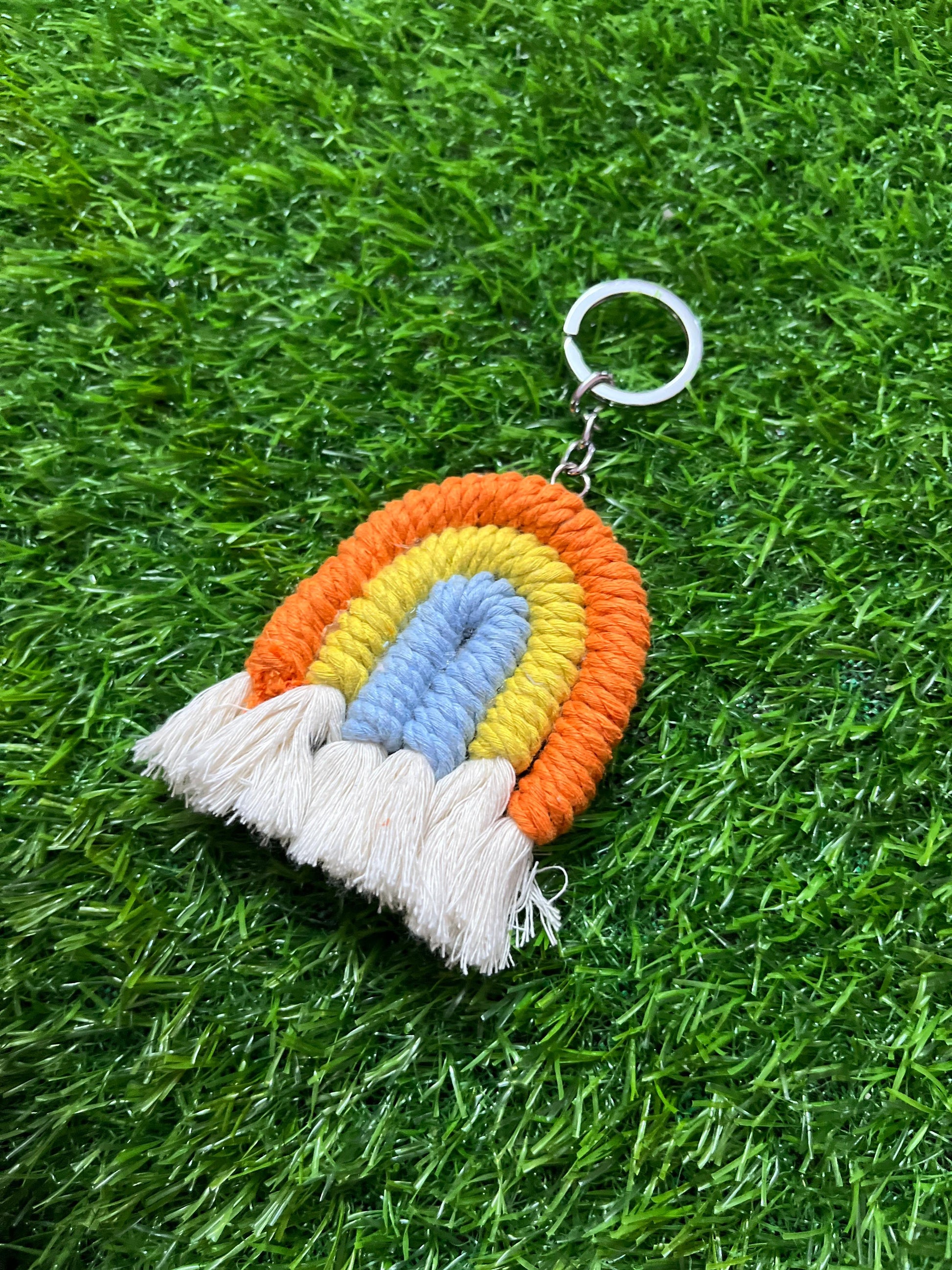 Sunset Hues Macrame Keychain