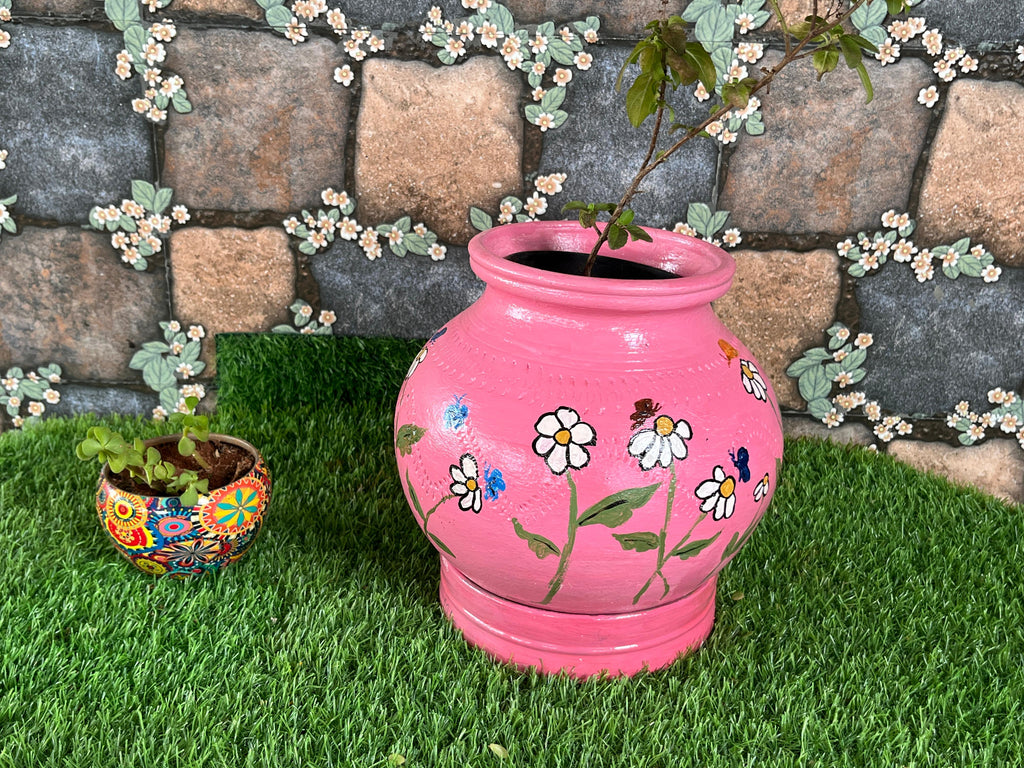 Blossom Wings – Pink Butterfly Terracotta Pot