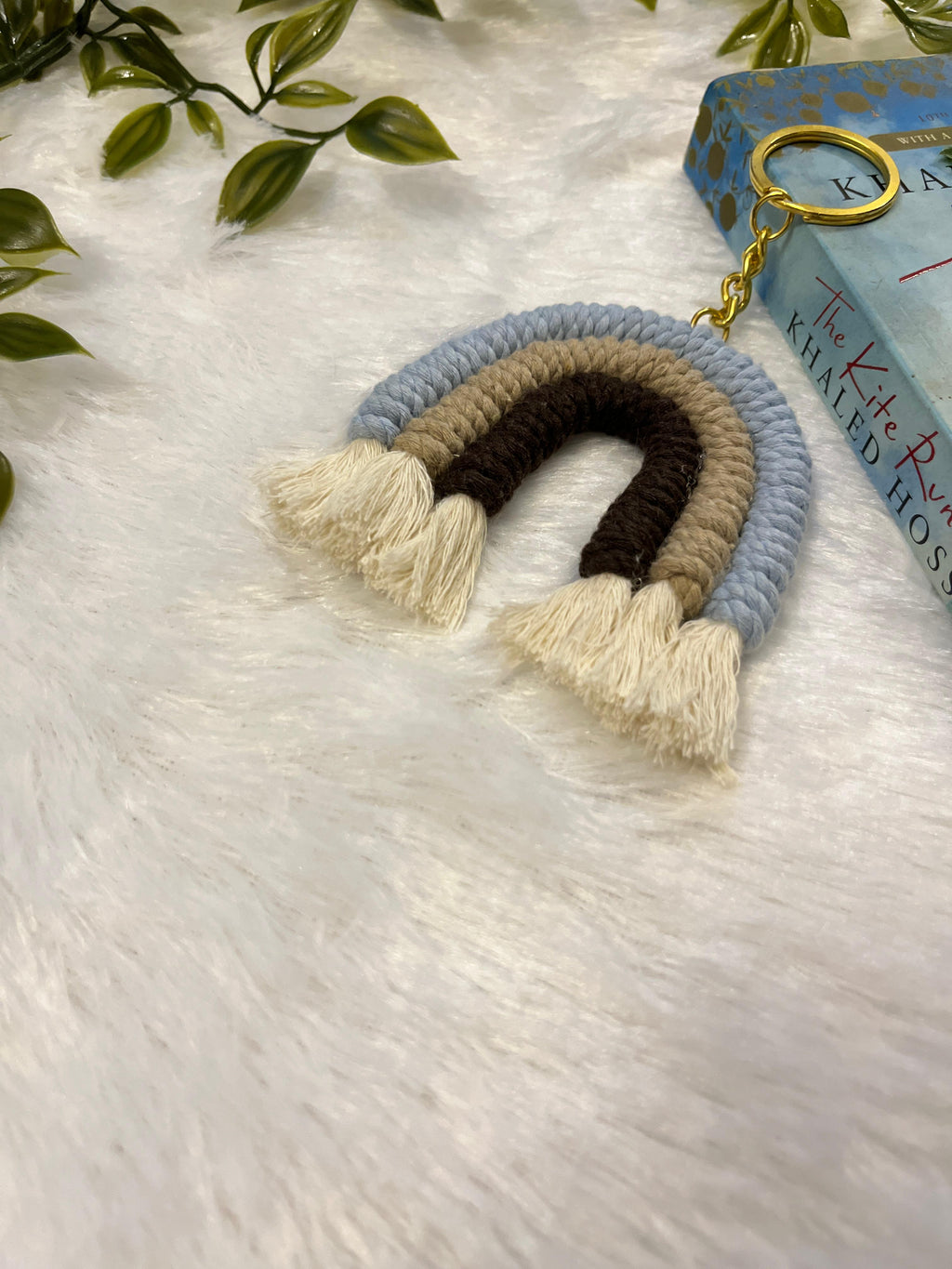 Earthy Skies Macramé Rainbow Keychain