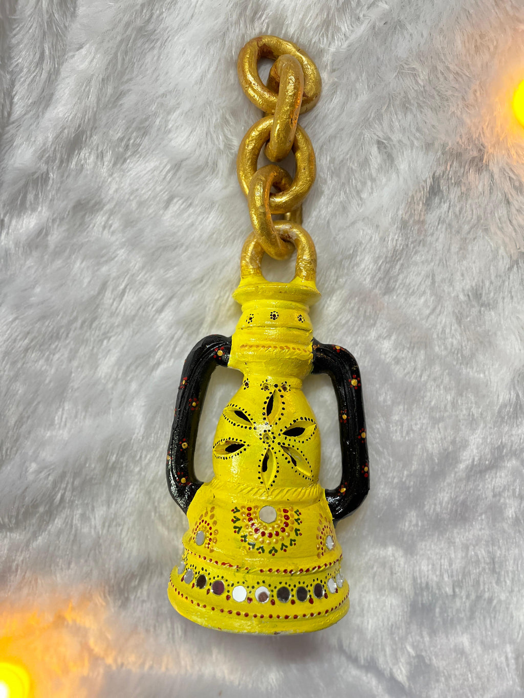 “Rustic Glow” Hand-Painted Terracotta Lantern