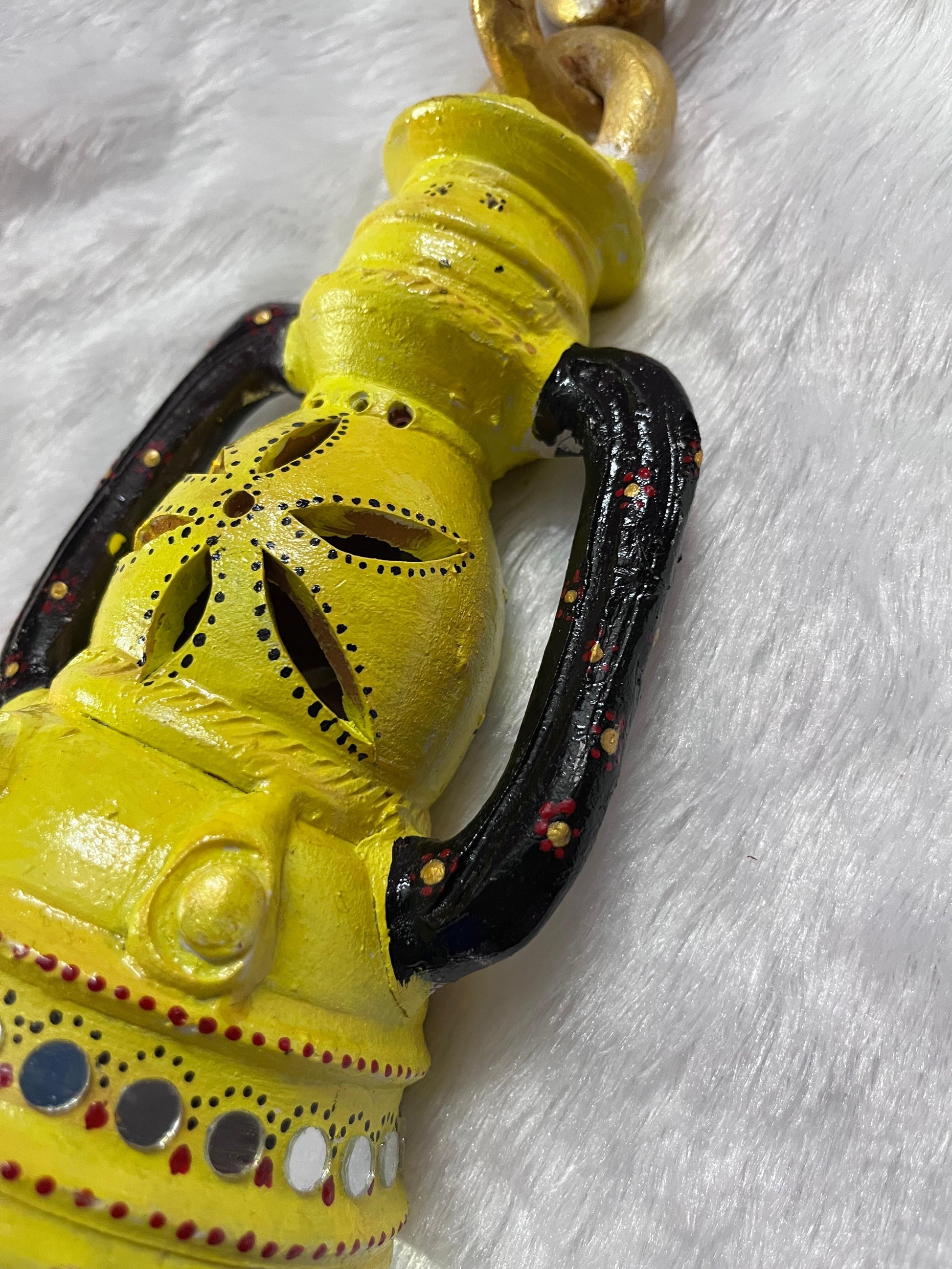 “Rustic Glow” Hand-Painted Terracotta Lantern