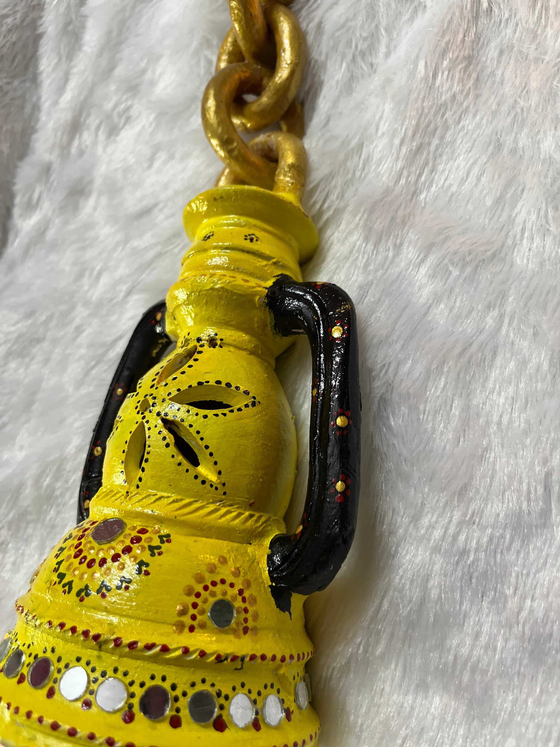 “Rustic Glow” Hand-Painted Terracotta Lantern