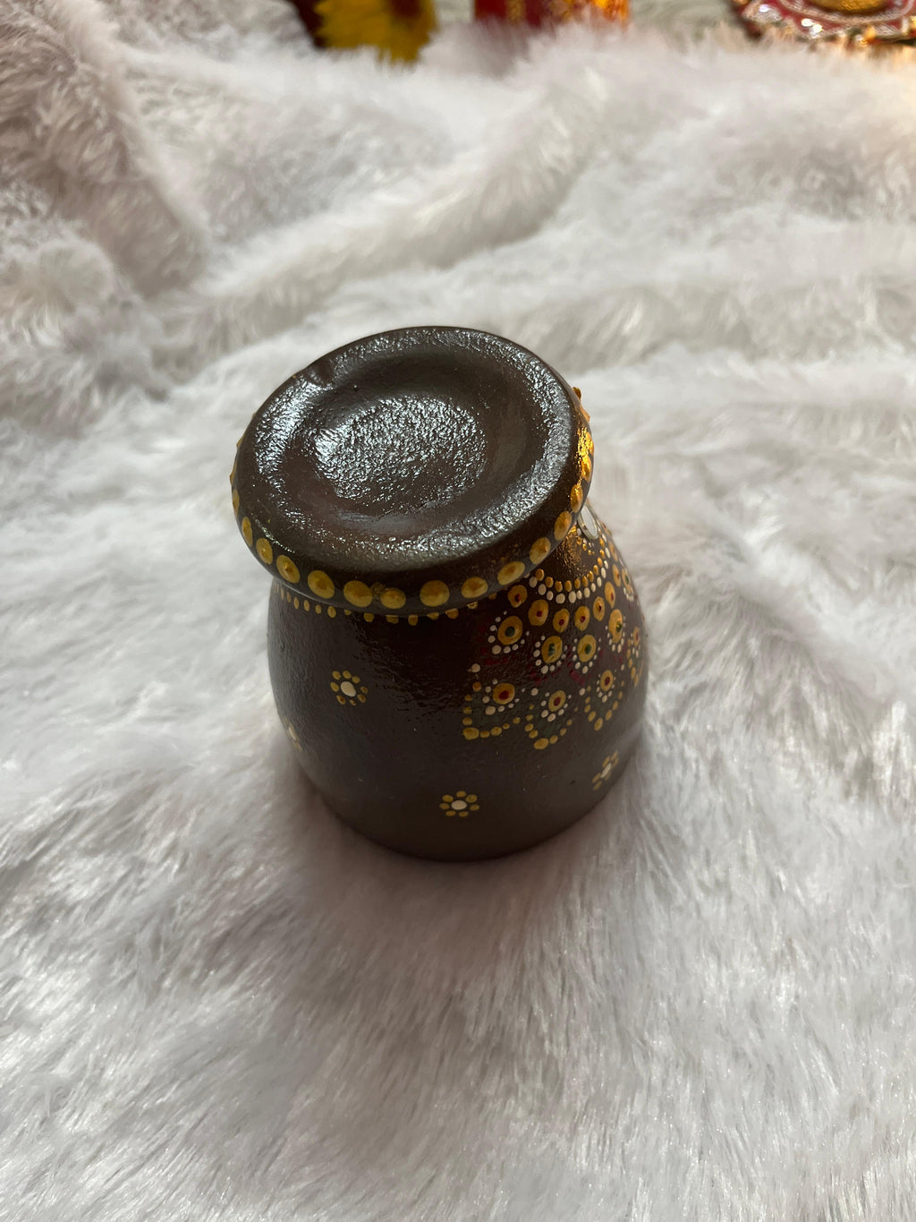 Majestic Mandala Candle Holder – Handpainted Terracotta