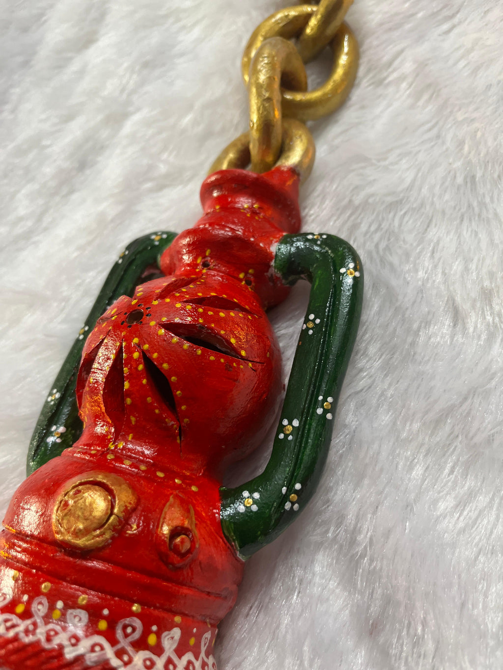 Handpainted Terracotta Lantern – Traditional Kolam Design