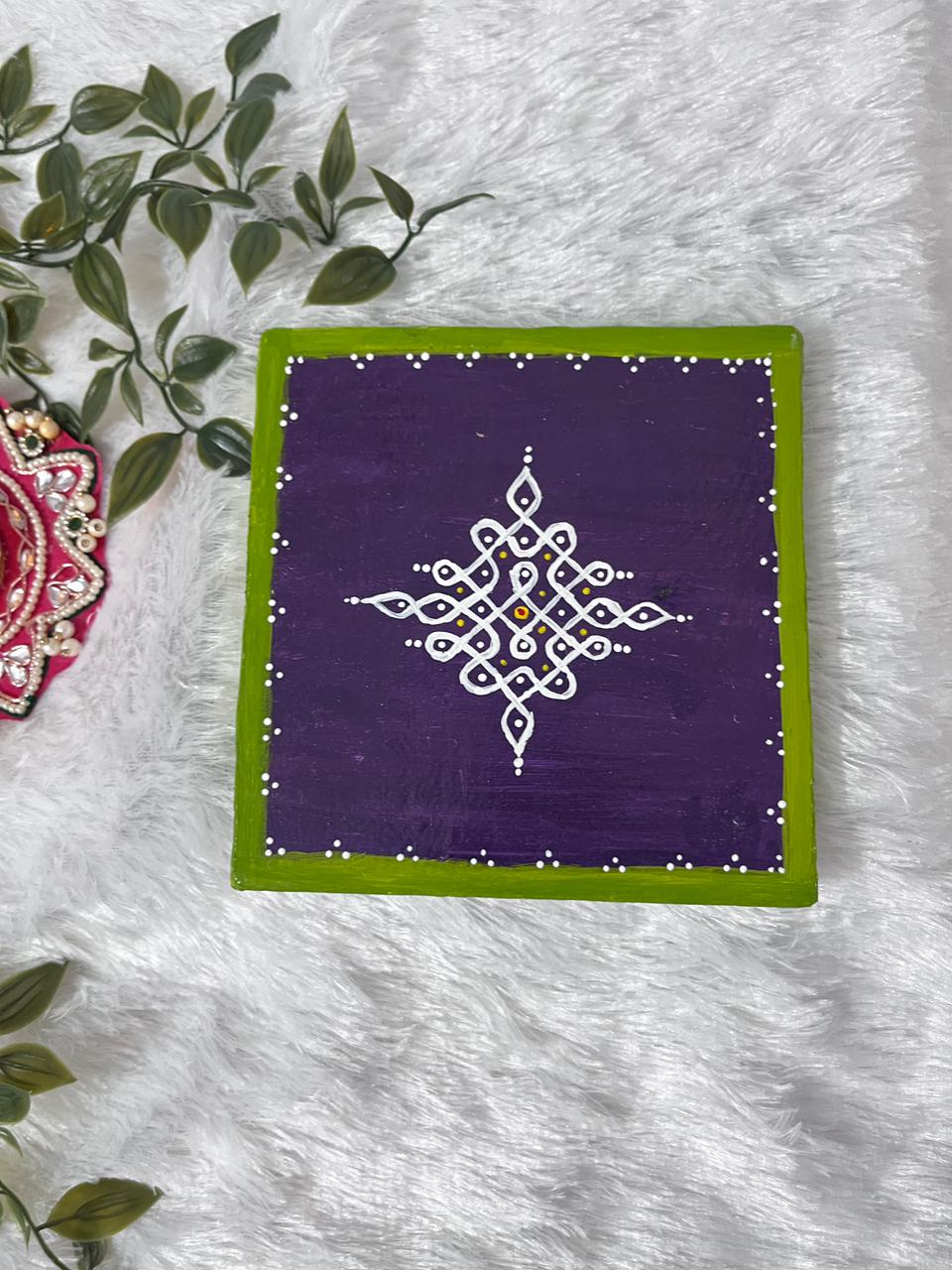Sacred Kolam Wooden Poojai Manai