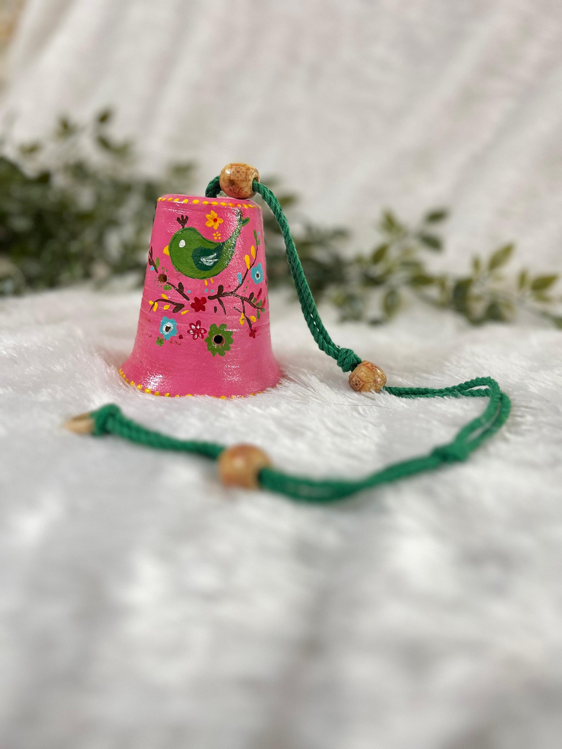 Floral Bird Terracotta Hanging Accent