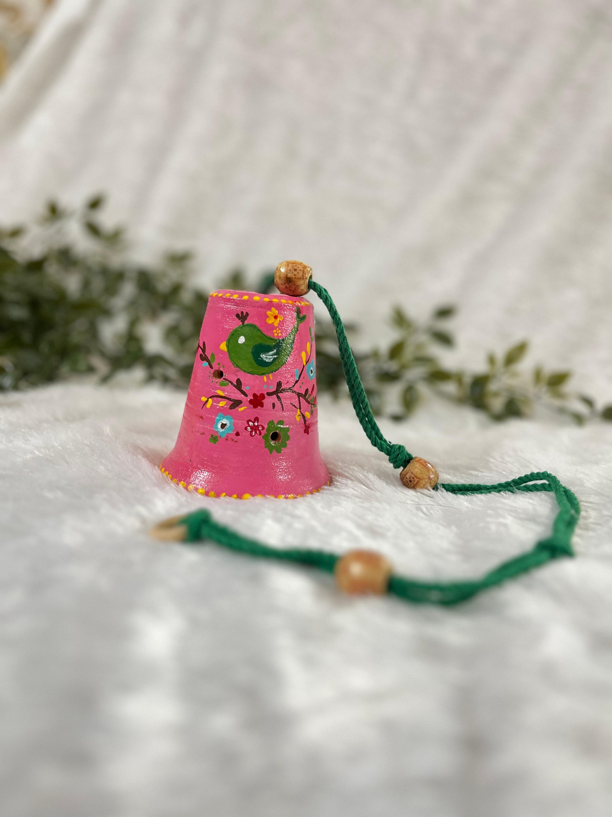 Floral Bird Terracotta Hanging Accent