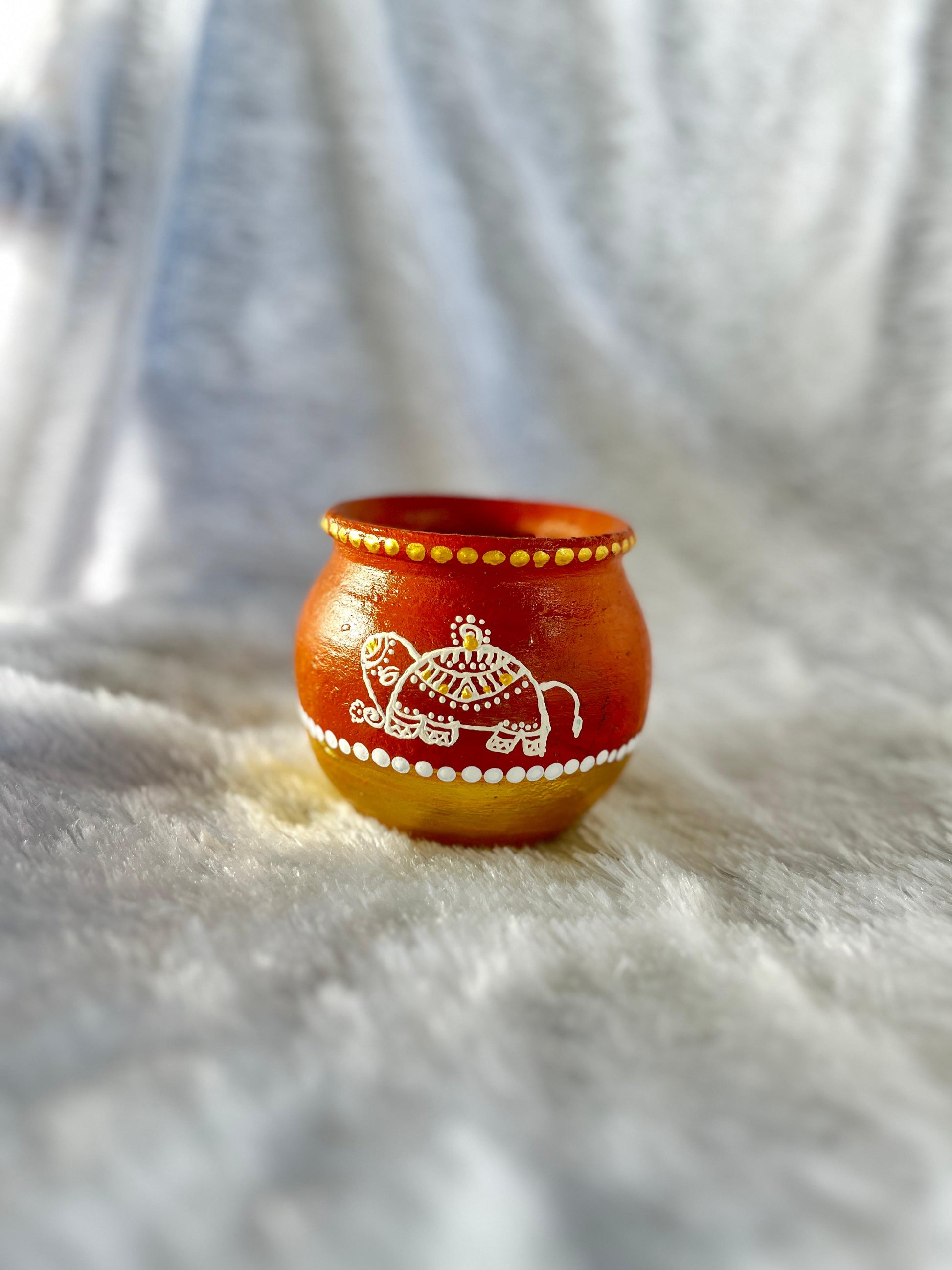 நல்ல அதிர்ஷ்ட யானை அலங்காரப் பானை